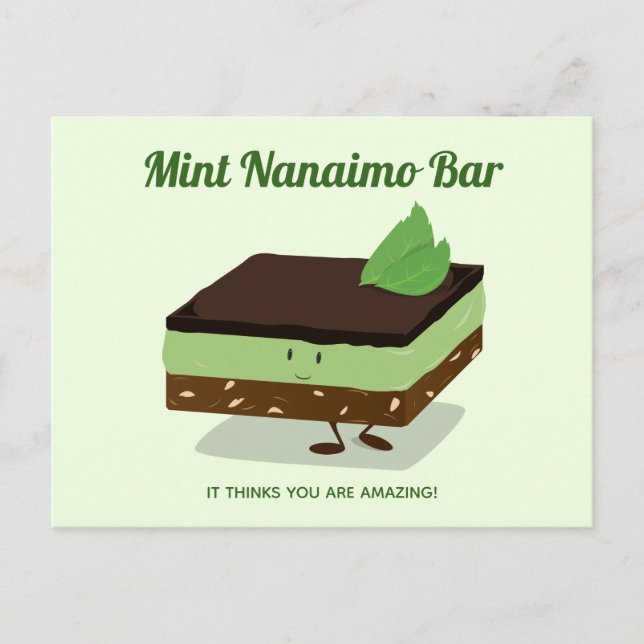 Postal Personalizado Green Mint Nanaimo Bar Sonriente (Anverso)