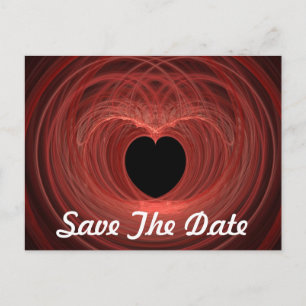 Postal Personalizado Guardar la fecha en el corazón rojo 