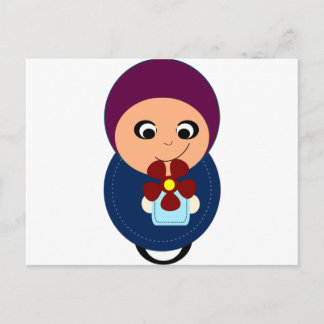 Postal Personalizado hiyabi morado de pequeño chica musul