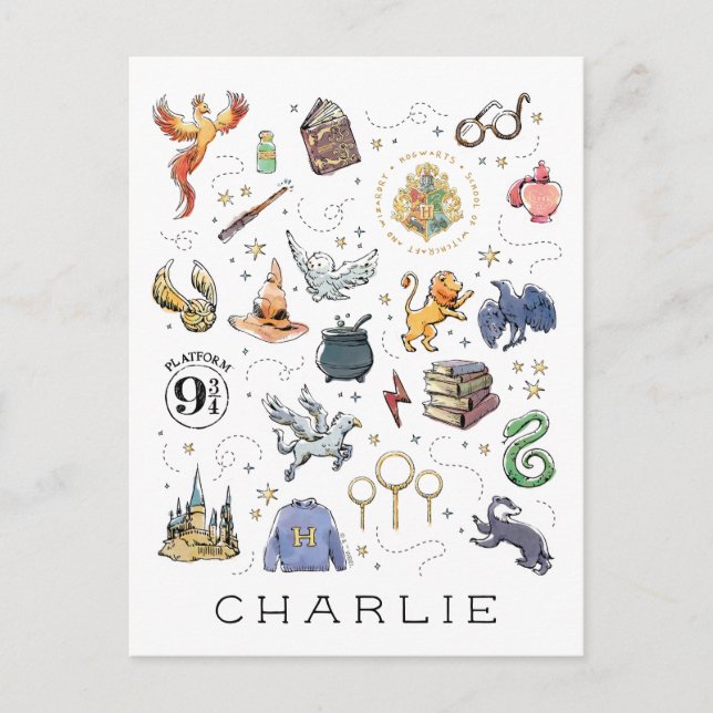 Postal Personalizado | Iconos de HARRY POTTER™ (Anverso)