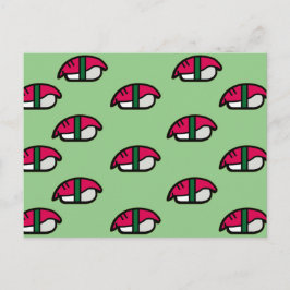 Postal Personalizado Kawaii Sushi, Arroz de Pescado y Pos