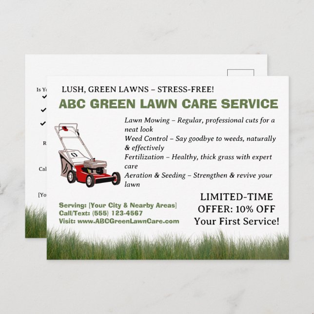 Postal Personalizado Lawn Service (Anverso / Reverso)