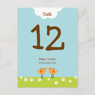 Postal Personalizado lindo Boda Aves (Día)