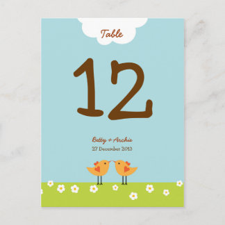 Postal Personalizado lindo Boda Aves (Día)