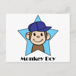 Postal Personalizado lindo Clip Art Happy Monkey en Star