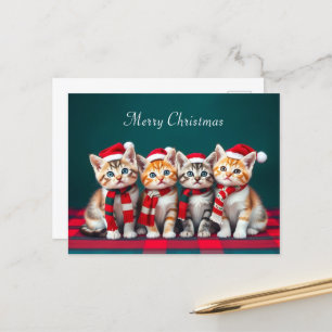 Postal Personalizado lindo Navidades Gatos Mascota LoverP