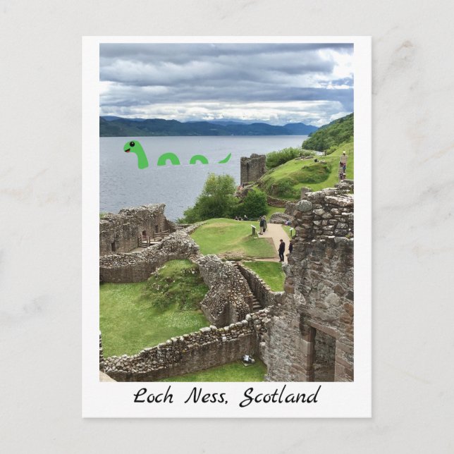 Postal Personalizado Loch Ness Monster & Urquhart Castle  (Anverso)
