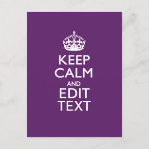 Postal Personalizado Mantén CALMA tu texto sobre la decor