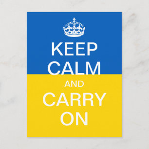 Postal Personalizado MANTÉN LA CALMA y CONTINÚA - bandera