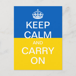 Postal Personalizado MANTÉN LA CALMA y CONTINÚA - bandera