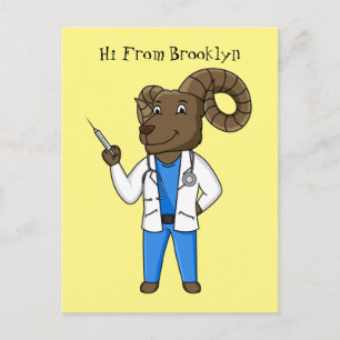 Postal Personalizado médica ilustracion de ovino de Bigho