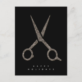 Postal personalizado moderno purpurina tijeras Hairdresse