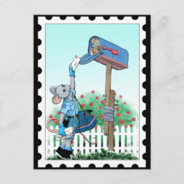 Postal Personalizado Mouse Mail Carrier Postman