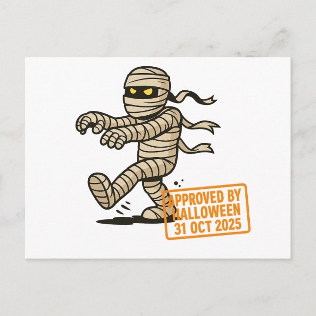 Postal Personalizado Mummy - Aprobado por Halloween (Anverso)