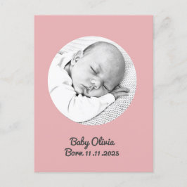 Postal personalizado "Nacimiento de una niña bebé - foto 