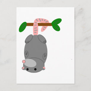 Postal Personalizado Opossum/Possum colgando boca abajo p