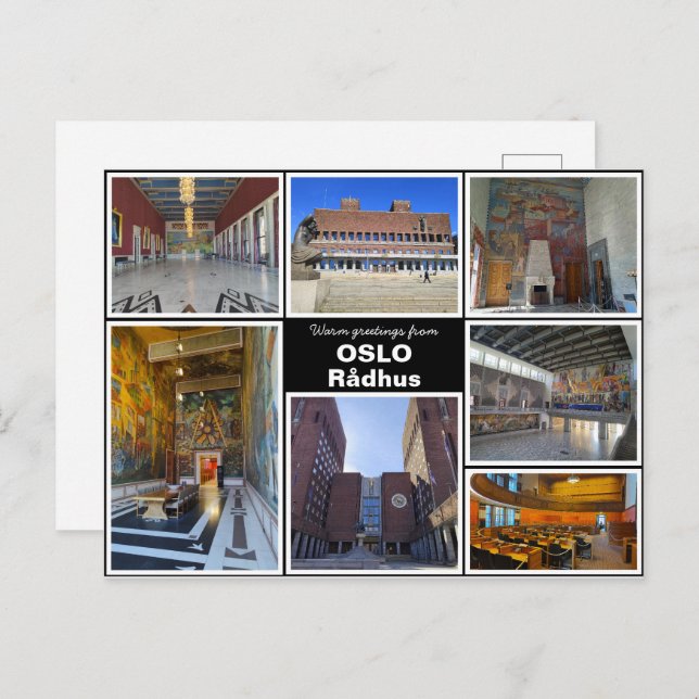 Postal Personalizado, Oslo rådhus, Noruega (Anverso / Reverso)