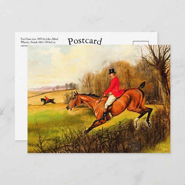 Postal Personalizado País Británico Fox Hunt Scenan Horse (Anverso / Reverso)