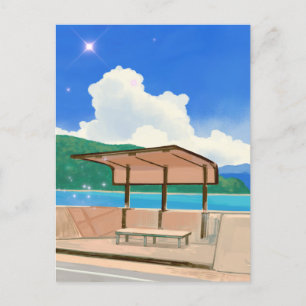 Postal Personalizado paisaje playa cielo azul de verano