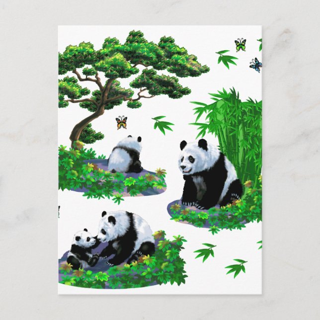 Postal personalizado panda lindo (Anverso)