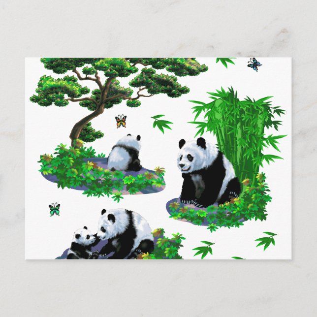 Postal personalizado panda lindo (Anverso)