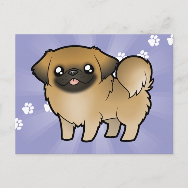 Postal Personalizado Pekeingese (corte de cachorro) (Anverso)