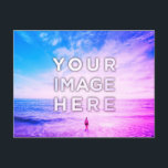 Postal Personalizado personalizado 2 Foto Purple Retrowav<br><div class="desc">Sube tu foto y crea tu postal Purple retrowave personalizada! Haz tu regalo perfecto para amigos, pareja, niños y familia, crea tu mejor keepsake, saluda a tus seres queridos desde tus viajes! ¿Quieres comprar estos paisajes de playa sin personalizarlos? Estas increíbles fotos de Frank Mckenna hechas en San Diego, Estados...</div>