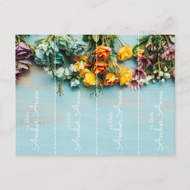 Postal personalizado personalizado ex libris bookmark cor (Anverso)