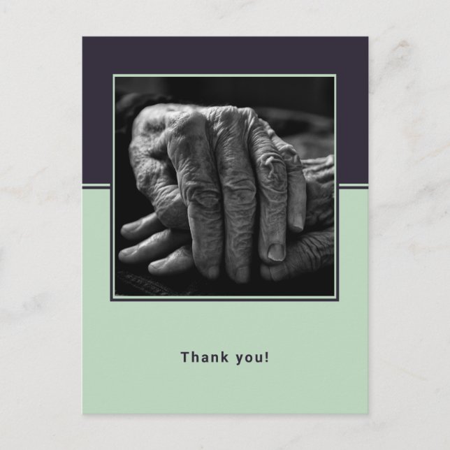 Postal Personalizado Photo Senior Home Caregiver Gracias (Anverso)