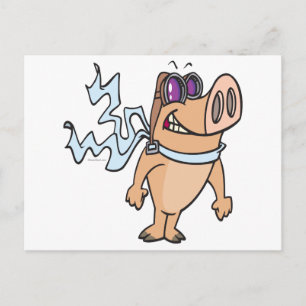 Postal personalizado piloto de cerdo
