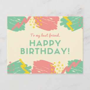 Postal Personalizado - Pinceladas Coloridas Pastel
