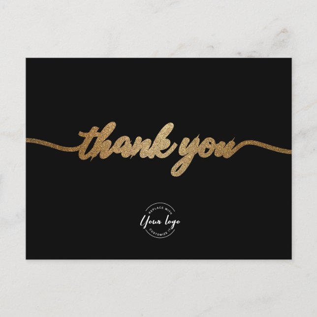 Postal Personalizado Plantilla de negocios Guión elegante (Anverso)