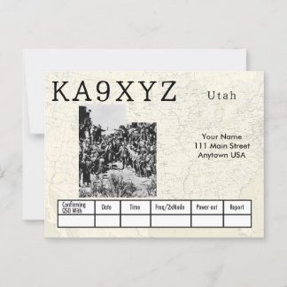 Postal Personalizado QSL con forma de foto de Utah