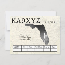 Postal Personalizado QSL con forma de foto en Florida
