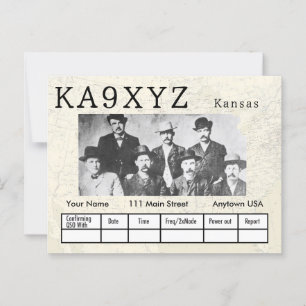 Postal Personalizado QSL de corte con forma de foto de Ka