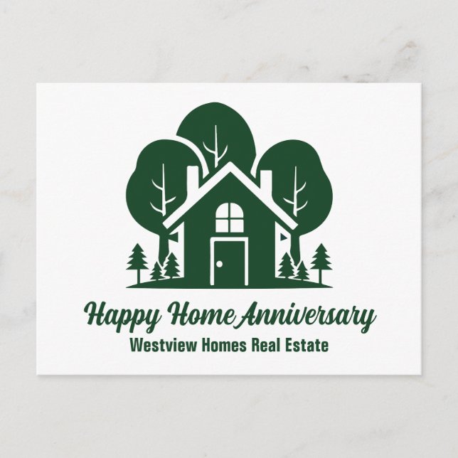 Postal Personalizado Real Estate Company Green Forest Hou (Anverso)