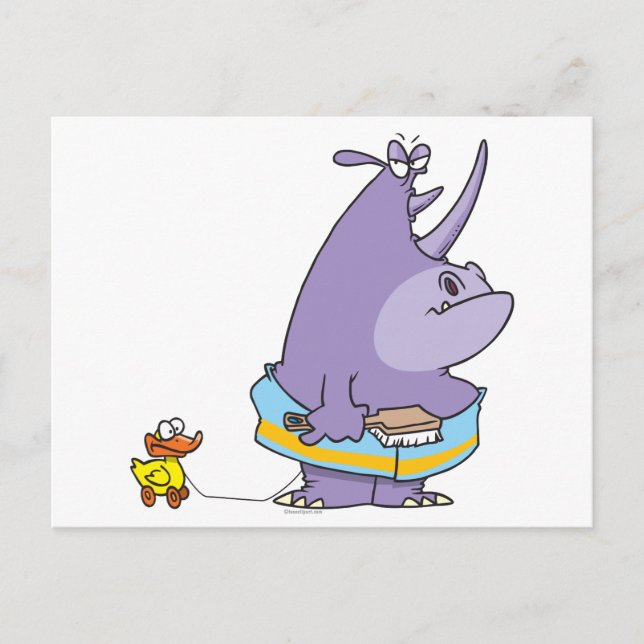 Postal personalizado rinoceronte de bañera divertida (Anverso)
