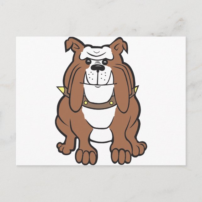 Postal personalizado rojo y blanco bulldog (Anverso)