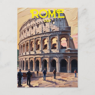 Postal Personalizado Roma Italia Colosseum Viaje Art Vint