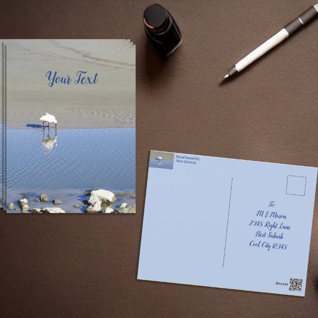 Postal Personalizado Royal Spoonbill Bird (perfect for Holiday contact, or over the seas correspondence)