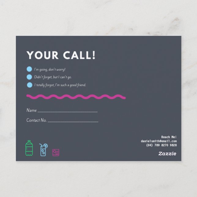 Postal Personalizado - RSVP (Reverso)