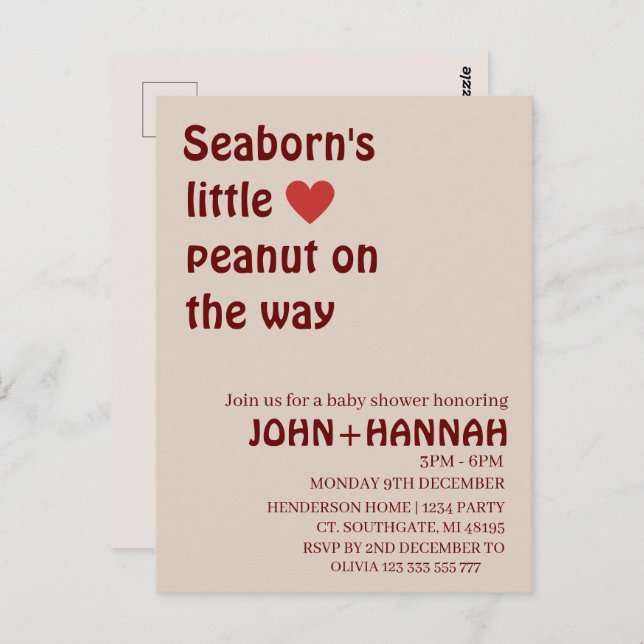 Postal Personalizado rústico cacahuete en camino a la duc (Anverso / Reverso)