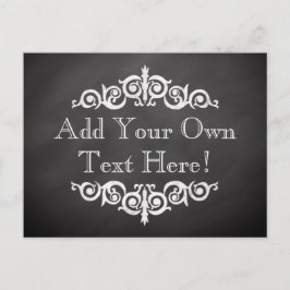 Postal Personalizado rustico de tablero de chalkboard per