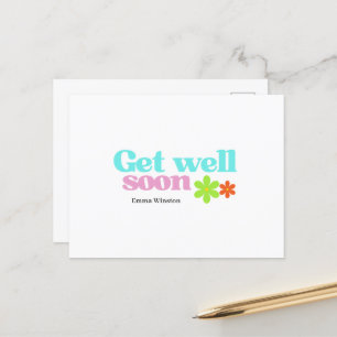 Postal Personalizado, salgan bien pronto mensaje floral b