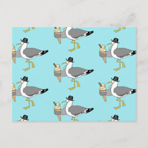 Postal Personalizado Seagull Ilustracion Holiday Hotel/Al