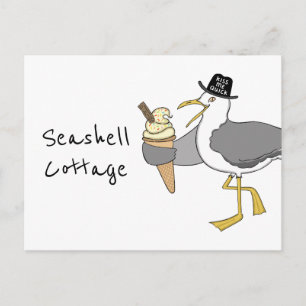 Postal Personalizado Seagull Ilustracion Holiday Hotel/Al