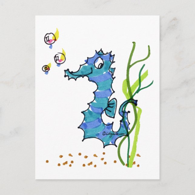Postal Personalizado Seahorse Cute (Anverso)