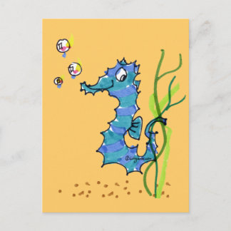 Postal Personalizado Seahorse Cute Fish Postcard