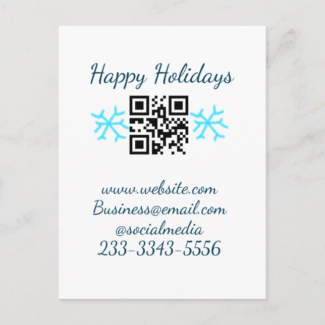 Postal personalizado simple código QR agregar su nombre t (Anverso)