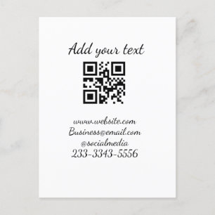 Postal personalizado simple código QR agregar su nombre t